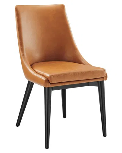 Modway Viscount Vegan Leather Dining Chair In Brown