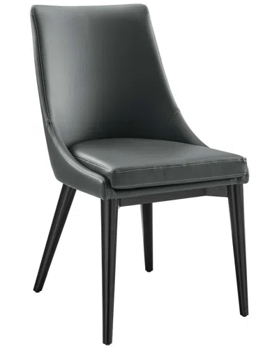 Modway Viscount Vegan Leather Dining Chair In Grey