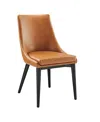 Modway Viscount Vinyl Dining Chair In Brown