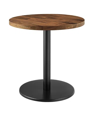 Modway Viva Round Acacia Wood Side Table In Animal Print