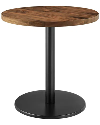 Modway Viva Round Acacia Wood Side Table In Black