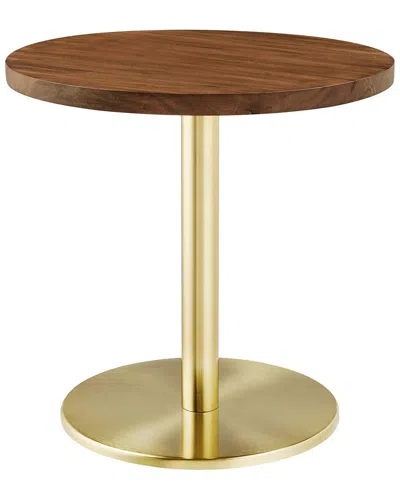 Modway Viva Round Acacia Wood Side Table In Gold