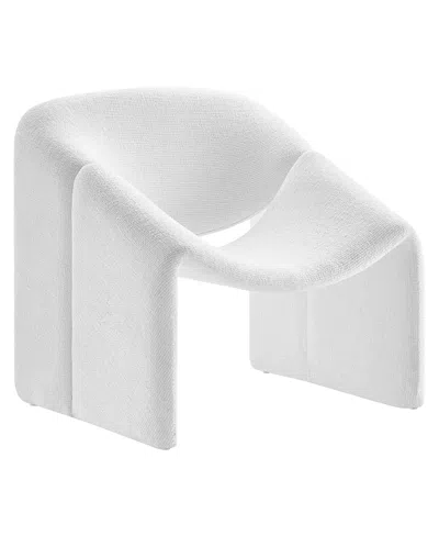 Modway Vivi Chenille Upholstered Accent Chair In White