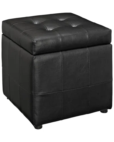 Modway Volt Storage Upholstered Vinyl Ottoman In Black