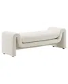 Modway Waverly Boucle Fabric Bench In White
