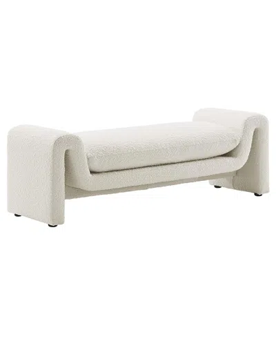 Modway Waverly Boucle Fabric Bench In White