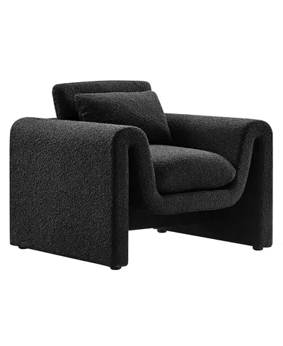 Modway Waverly Boucle Upholstered Armchair In Black