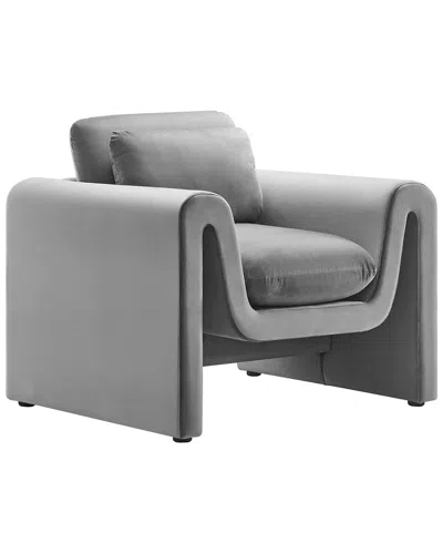 Modway Waverly Performance Velvet Armchair In Grey
