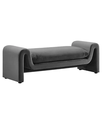 Modway Waverly Performance Velvet Bench In Gray