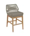 Modway Wellspring Outdoor Patio Teak And Rope Counter Stool In Brown