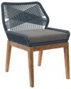 Modway Wellspring Outdoor Patio Teak Wood Dining Chair In Blue