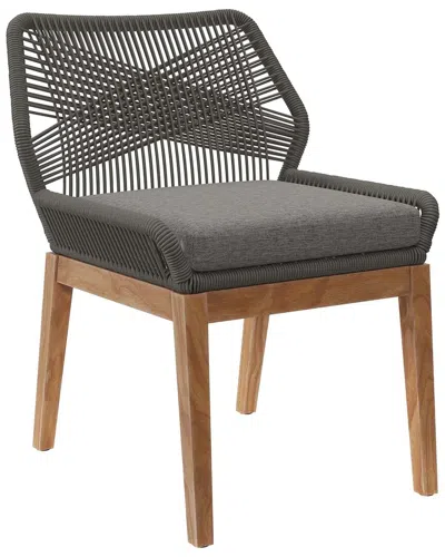 Modway Wellspring Outdoor Patio Teak Wood Dining Chair In Multi