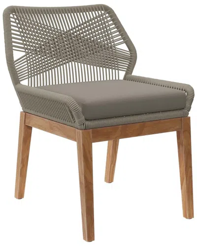 Modway Wellspring Outdoor Patio Teak Wood Dining Chair In Grey