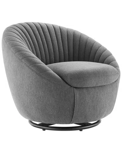 Modway Whirr Tufted Fabric Swivel Chair In Gray