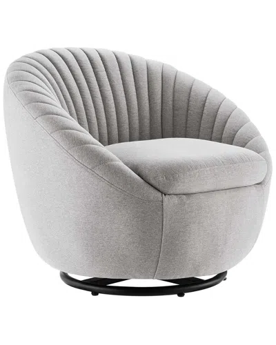 Modway Whirr Tufted Fabric Swivel Chair In White