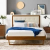 Modway Willow Wood Platform Bed With Angular Frame In Walnut,beige