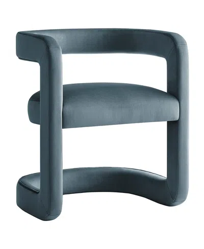 Modway Winslow Barrel Performance Velvet Dining Chair In Blue