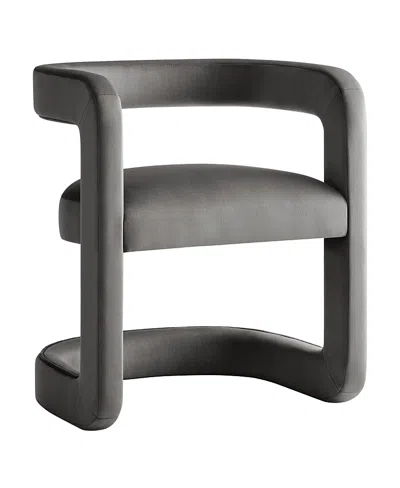 Modway Winslow Barrel Performance Velvet Dining Chair In Gray