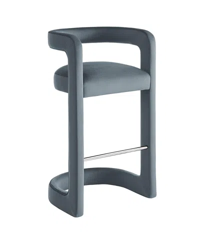 Modway Winslow Performance Velvet Bar Stool In Blue