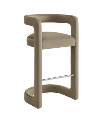 Modway Winslow Performance Velvet Bar Stool In Brown