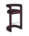 Modway Winslow Performance Velvet Bar Stool In Purple