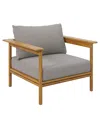 Modway Wren Outdoor Patio Teak Wood Armchair In Gray