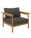 Modway Wren Outdoor Patio Teak Wood Armchair In Brown