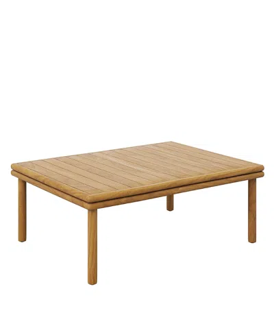 Modway Wren Outdoor Patio Teak Wood Coffee Table In Brown