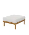 Modway Wren Outdoor Patio Teak Wood Ottoman In White
