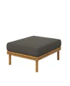 Modway Wren Outdoor Patio Teak Wood Ottoman In Gray