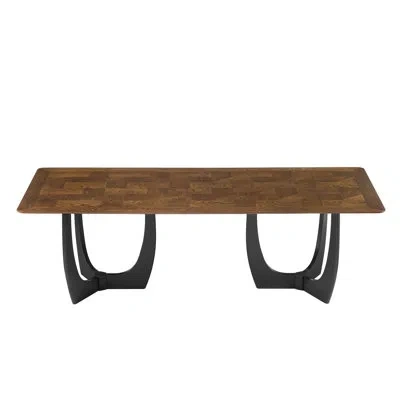 Modway Wrenly 94” Dining Table In Walnut In Brown