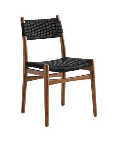 Modway Wynn Rope And Wood Dining Side Chair In Multi