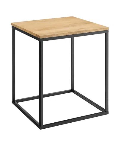 Modway Zora Square Wood And Metal Side Table In Brown