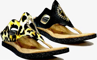 Modzori Lirah Reversible Sandals In Black Leopard In Multi