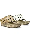 Modzori Women's Inca Wedge Sandal In White/tan In Multi