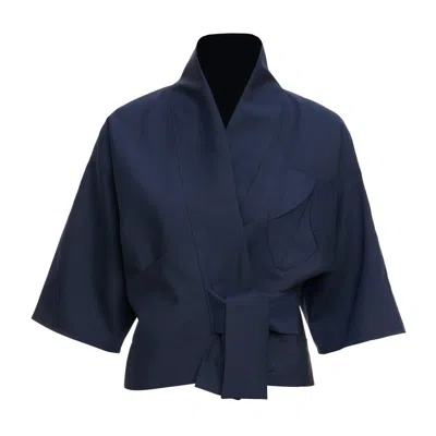 Moe Women's Jeans Blue Wool Vest Jacket - One Pocket In Black