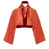 Moe Women's Saffron Orange Silk Bolero Reversible In Orange