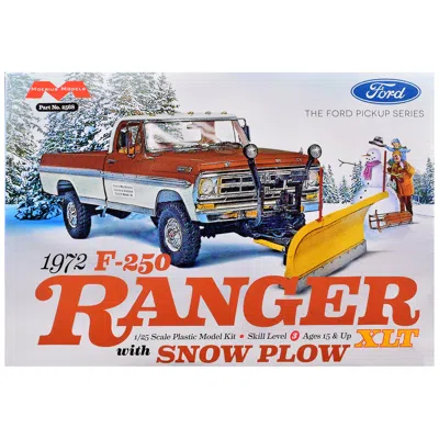 Moebius Skill 3 Model Kit 1972 Ford F-250 Ranger Xlt Pickup Truck With Snow Plow 1/25 Scale Model By