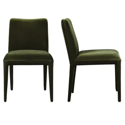 Moe's Furniture Calla Dining Chair Green Velvet - Set Of Two