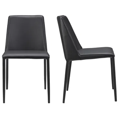 Moe's Furniture Nora Dining Chair Black Vegan Leather - Set Of Two