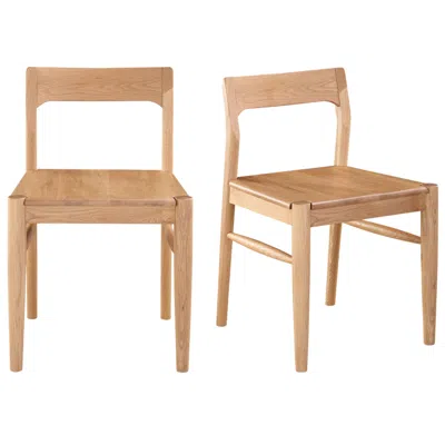 Moe's Furniture Owing Dining Chair Natural Oak - Set Of Two