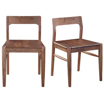 Moe's Furniture Owing Dining Chair Walnut Brown - Set Of Two