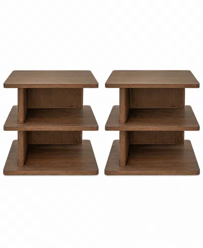 Moe's Home Collection Cassie 2-piece Wood End Tables Set In Brown