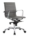 Moe's Home Collection Discontinued  Studio Low Back Swivel Office Chair In Grey