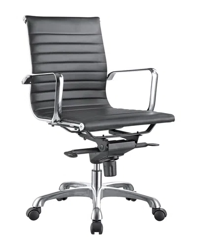 Moe's Home Collection Discontinued  Studio Swivel Low Back Office Chair In Black