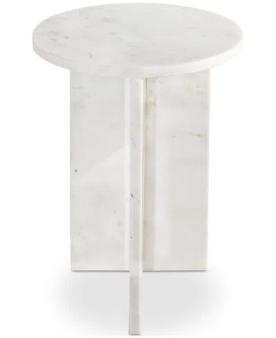 Moe's Home Collection Grace 20" Marble Round Accent Table In White