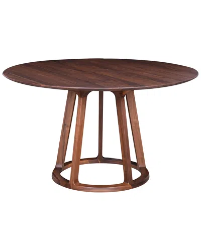 Moe's Home Collection Aldo Walnut Round Dining Table In Brown