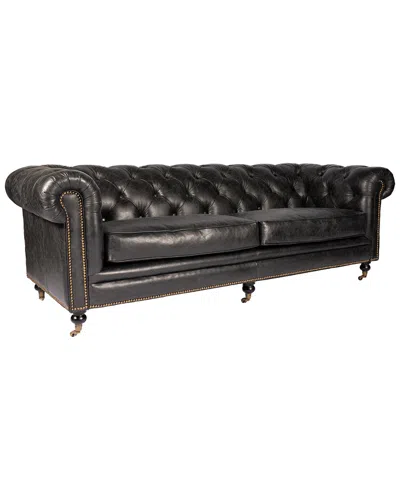 Moe's Home Collection Birmingham Black Leather Sofa