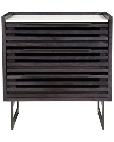 Moe's Home Collection Paloma 3 Drawer Nightstand In Grey