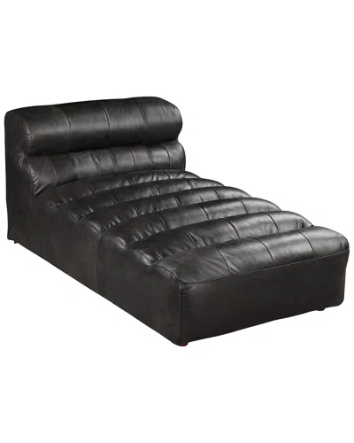 Moe's Home Collection Ramsay Leather Chaise In Brown